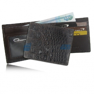 Мужской бумажник из кожи крокодила, шоколадный