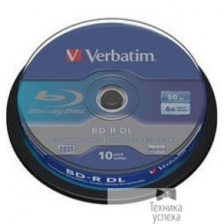 Verbatim Verbatim Диск BD-R 6-x, 50 Gb, Cake Box 10шт диски (43746)