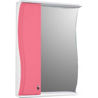 Зеркало-шкаф АкваМаста 02 левостороннее тёмно розовый со светильником АкваМаста