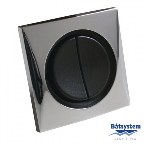 Batsystem Выключатель двухклавишный Batsystem B4870-2C хромированный корпус чёрные клавиши 9213953