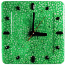 Часы настенные D-29 см Белый мрамор в зеленой смоле