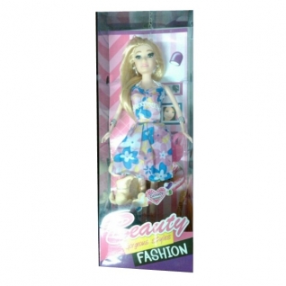 Кукла с аксессуарами Beauty, в розово-голубом плать
