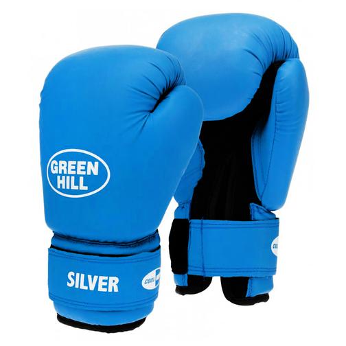 Перчатки боксерские Green Hill Silver Bgs-2039, 10oz, к/з, синий 42220093