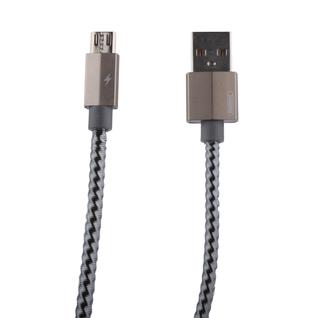 USB дата-кабель Remax Gefon Series Cable (RC-110m) MicroUSB 2.4A круглый (1.0 м) Серебристый