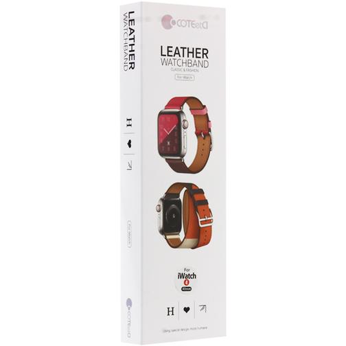 Ремешок кожаный COTEetCI W36 Fashoin Leather (WH5261-40-ACR) для Apple Watch 40мм/ 38мм (Long) Желтый-Красный 42531664