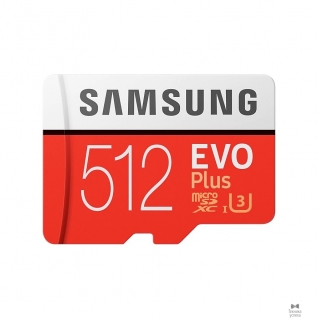 Samsung Micro SecureDigital 512Gb Samsung EVO Plus v2 Class 10 MB-MC512GA/RU MicroSDXC Class 10 UHS-I U3, SD adapter
