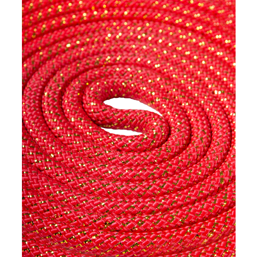Скакалка для художественной гимнастики Amely Rgj-304, 3м, красный/золотой, с люрексом 42219725 1