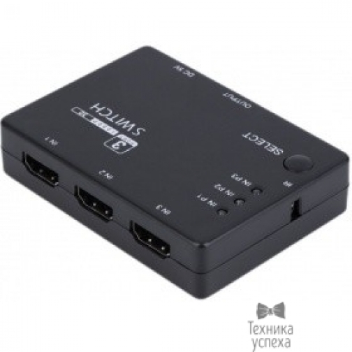 Orient ORIENT HDMI Switch HS0301P, 3->1, HDMI 1.4/3D, HDTV1080p/1080i/720p, HDCP1.2, встроенный ИК приемник, пульт ДУ, питание от HDMI, пл.корпус (30374) 8955464