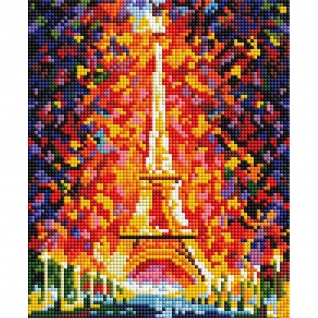 Алмазная мозаика на подрамнике "Париж" - Огни Эйфелевой башни, 20 x 25 см Белоснежка