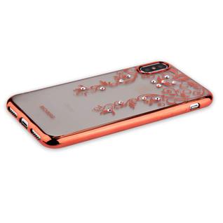 Накладка силиконовая Beckberg Monsoon series для iPhone XS/ X (5.8") со стразами Swarovski вид 3 Розовое золото