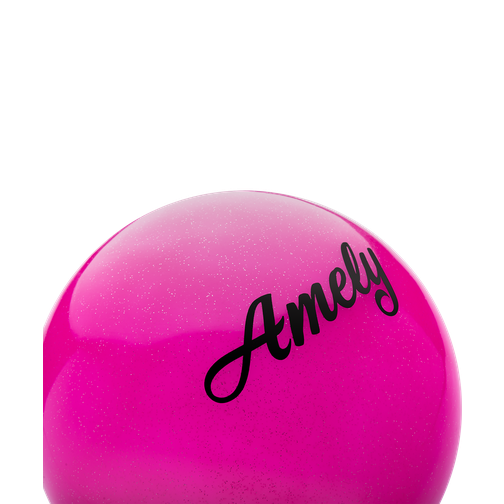 Мяч для художественной гимнастики Amely Agb-102 19 см, розовый, с блестками 42219326