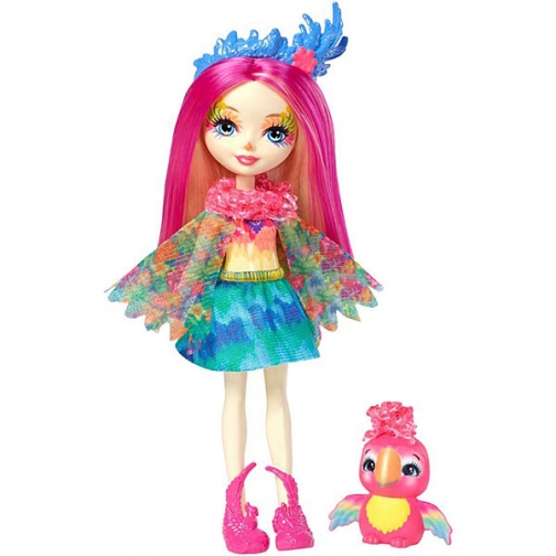 Куклы и пупсы Mattel Enchantimals Mattel Enchantimals FJJ21 Кукла с любимой зверюшкой – Пикки Какаду 37605419