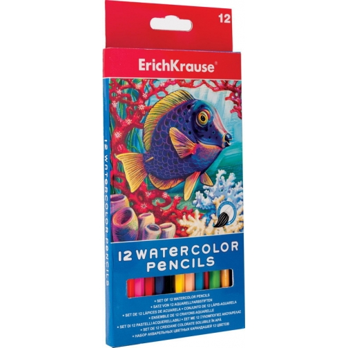 Карандаши акварельные ErichKrause с кисточкой 12 цветов ArtBerry 37917541