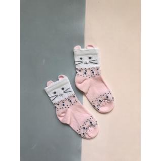 CT-41 носки детские белый розовые кошка Katamino (12-18) (14)
