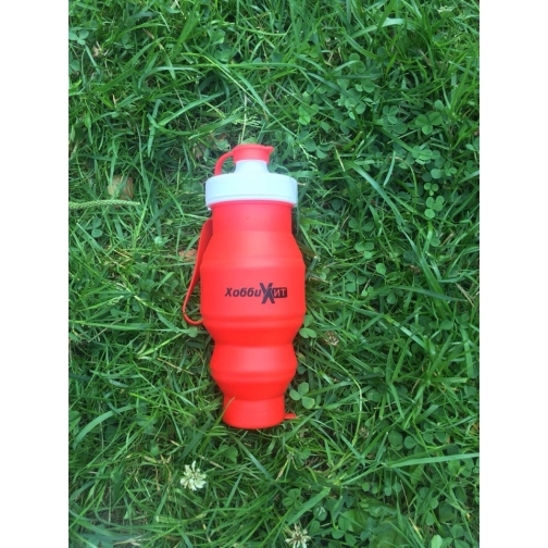 Бутылка для воды силиконовая складная 450 мл красная Hobbyxit 37697910