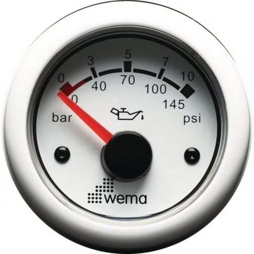 Wema Индикатор давления масла белый Wema IORP-WW-0-10 12/24 В 0 - 10 бар 1201386