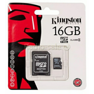 Карта памяти microSDHC [класс 4] 16 GB Kingston (SDC4/16GB)