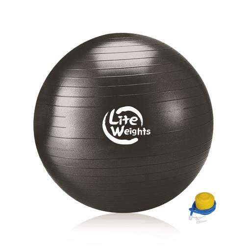 Мяч гимнастический Lite Weights 1869lw (100см, антивзрыв, ножной насос, черный) 42220196