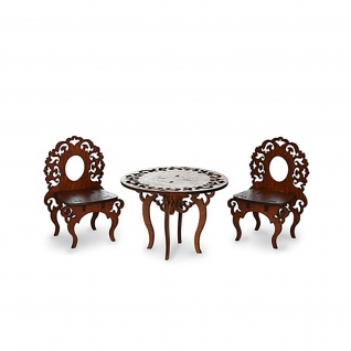 Мебель для кукол "Стол и 2 стула", коричневая ЯиГрушка
