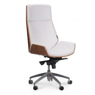 Кресло офисное Патио/белая кожа/алюминиевая крестовина NORDEN Chairs