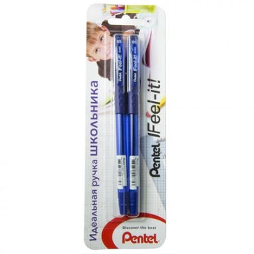 Ручка шариковая Pentel Feel it! 0,5мм, синий, 2шт.блистер 37874496 1