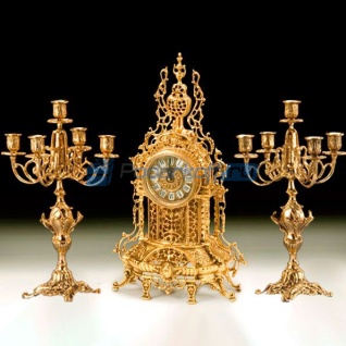 Набор каминный "Династия 1": часы и канделябры на 5 свечей
