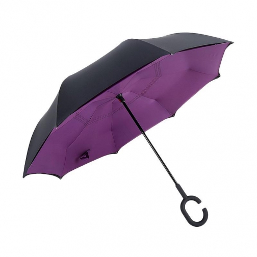 Обратный зонт наоборот Антизонт фиолетовый Umbrella 37697895 2