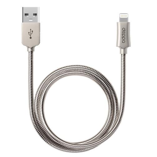 USB дата-кабель Deppa Steel MFI 8-pin Lightning алюминий D-72272 (1.2м) Стальной 42534198