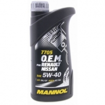 Моторное масло MANNOL 7705 O.E.M. 5W40 1л for Renault Nissan арт. 4036021101514