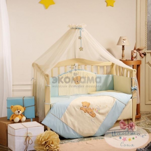 Комплект в кроватку Tiny Love Маленькая Соня 7 предметов - Голубой Маленькая Соня 9201047