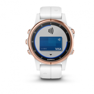 GPS-часы Garmin Fenix 5S Plus Sapphire розовое золото с белым ремешком