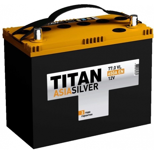 Аккумулятор легковой Titan Asia Silver 6СТ-77.1 77 Ач 37940717