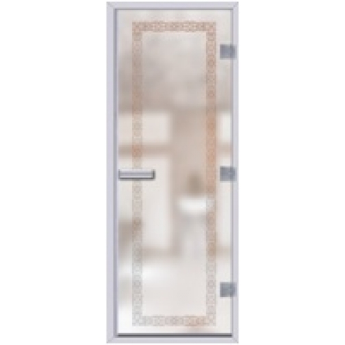 Дверь 60G для хамама (турецкой бани) 8х20, бесцветное матовое Акжол 2 рисунок прозрачный 37137877