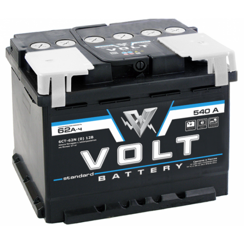 Аккумулятор VOLT STANDARD 6CT- 62N 62 Ач (A/h) прямая полярность - VS 6211 VOLT VS 6CT - 62 N 2060669