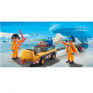 Конструктор Playmobil Городской Аэропорт: Буксир самолета с наземной командой