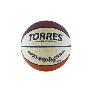 Мяч баск. Torres Slam р. 5, резина, бежево-бордово-оранж
