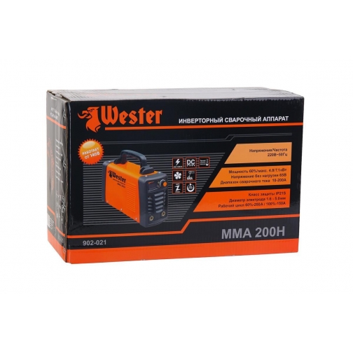 Инвертор сварочный WESTER MMA200H 10-200A 140B ПВ60% 1.6-5.0мм 1210269 2