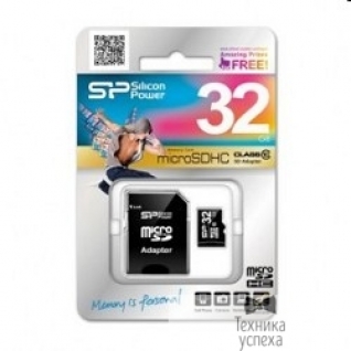 Silicon Power Micro SecureDigital 32Gb Silicon Power SP032GBSTH010V10-SP MicroSDHC Class 10, SD adapter