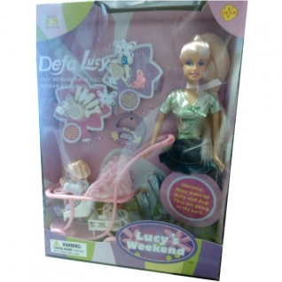 Кукла "Уик-энд Люси" - Люси с малышом, в золотой кофте Defa Lucy