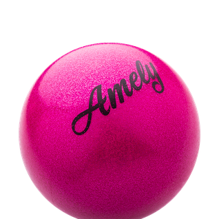 Мяч для художественной гимнастики Amely Agb-103 19 см, розовый, с насыщенными блестками