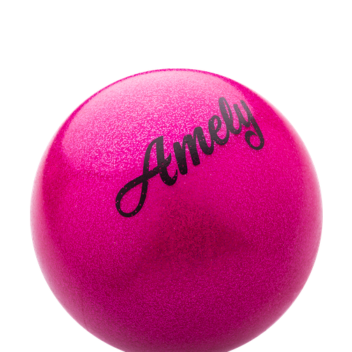 Мяч для художественной гимнастики Amely Agb-103 19 см, розовый, с насыщенными блестками 42252914