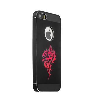 Накладка металлическая iBacks Aluminium Case With Cameo для iPhone SE/ 5S/ 5 - Dragon (ip50146) Black Черная