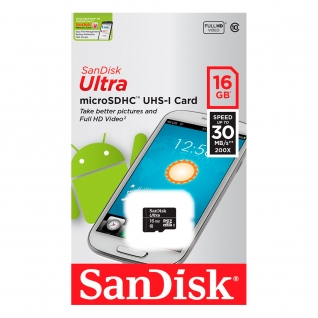 Карта памяти SanDisk Ultra 16Gb Class 10 UHS-I 30MB/s