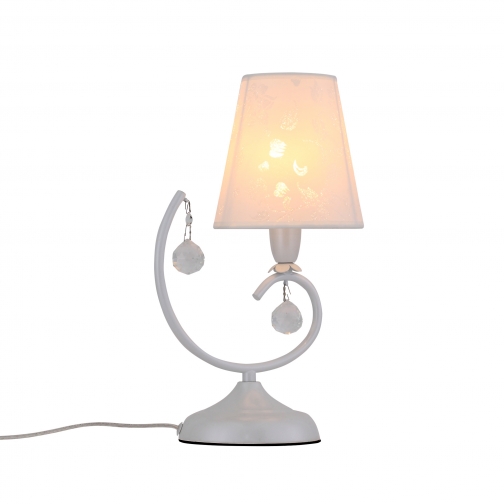 Настольная лампа St Luce Перламутровый белый, Прозрачный/Белый E14 1*40W 37396352 5