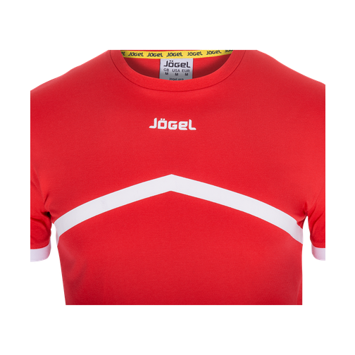 Футболка тренировочная детская Jögel Jct-1040-021, хлопок, красный/белый, детская размер YM 42222322