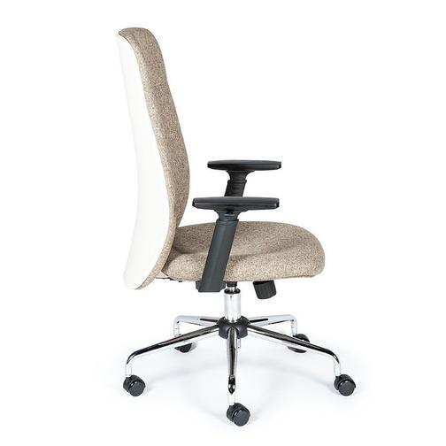 Кресло офисное Милан/хром крестовина/черные подлокотник/бежевая ткань NORDEN Chairs 42859296 2