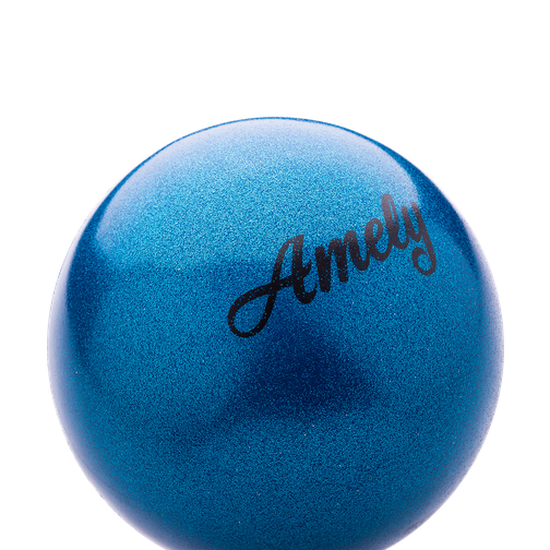 Мяч для художественной гимнастики Amely Agb-103 19 см, синий, с насыщенными блестками 42220018