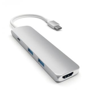 Адаптер для MacBook Satechi Slim Aluminium Type-C Multi-Port Adapter 4K ST-CMAS Silver (серебристый)