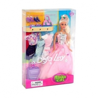 Кукла Fashion Girl - Люси с гардеробом, в розовом платье Defa Lucy