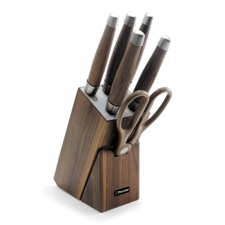 RONDELL Набор из 5 ножей c ножницами на деревянной подставке Glaymore Rondell RD-984